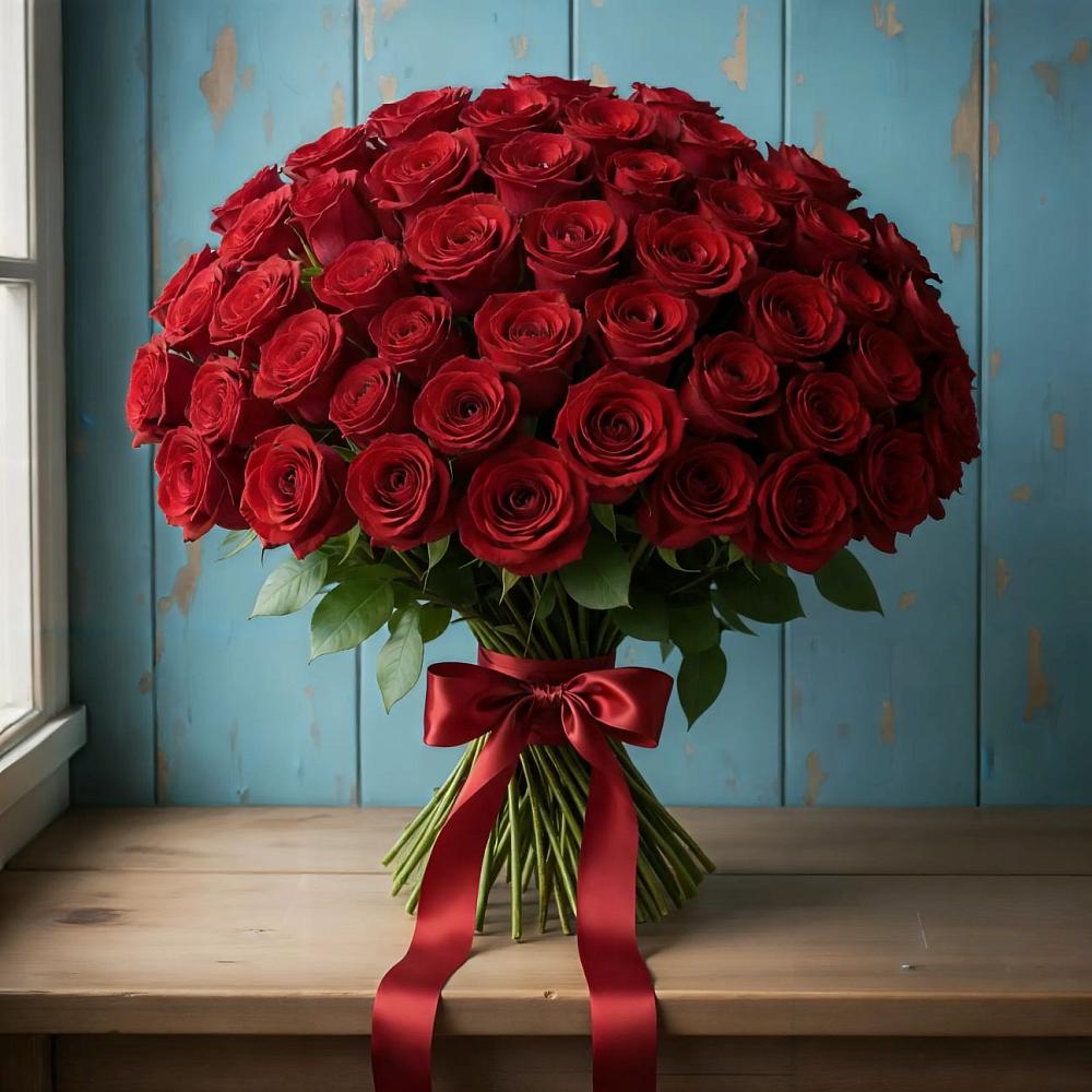 Букет Красные розы Блэк Меджик в Калтане