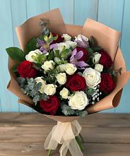 Букет цветов из:  Розы и Альстромерии в Калтане