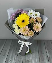 Букет цветов из:  Розы, Герберы и Хризантемы #REPLACE_PRED# Калтане