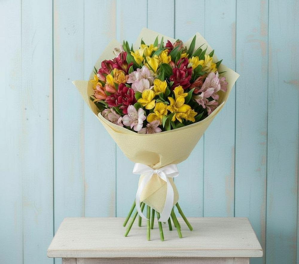 Букет цветов из: Альстромерии в Калтане