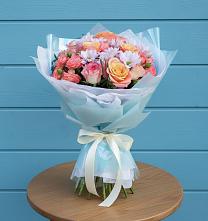 Букет цветов из:  Хризантемы и Розы в Калтане